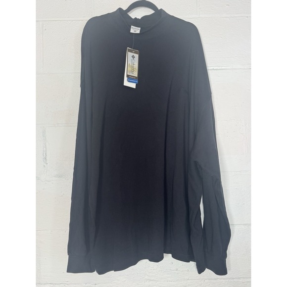 Columbia Men's 5XB Mock Neck Long Sleeve Shirt Black NWT Big & Tall - Picture 1 of 5